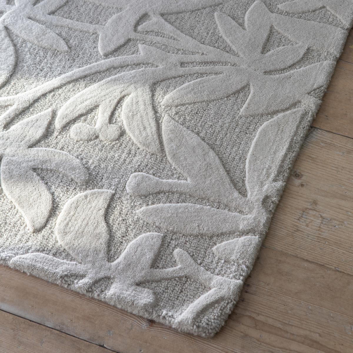 Tapis salon et chambre fait main en laine motif floral ALTA