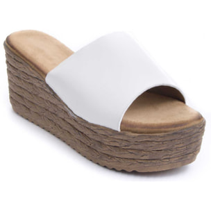 Sandalias de Cuña - Blanco - Altura: 8 cm