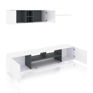 Salón Kenzo Blanco Brillo - Gris Antracita