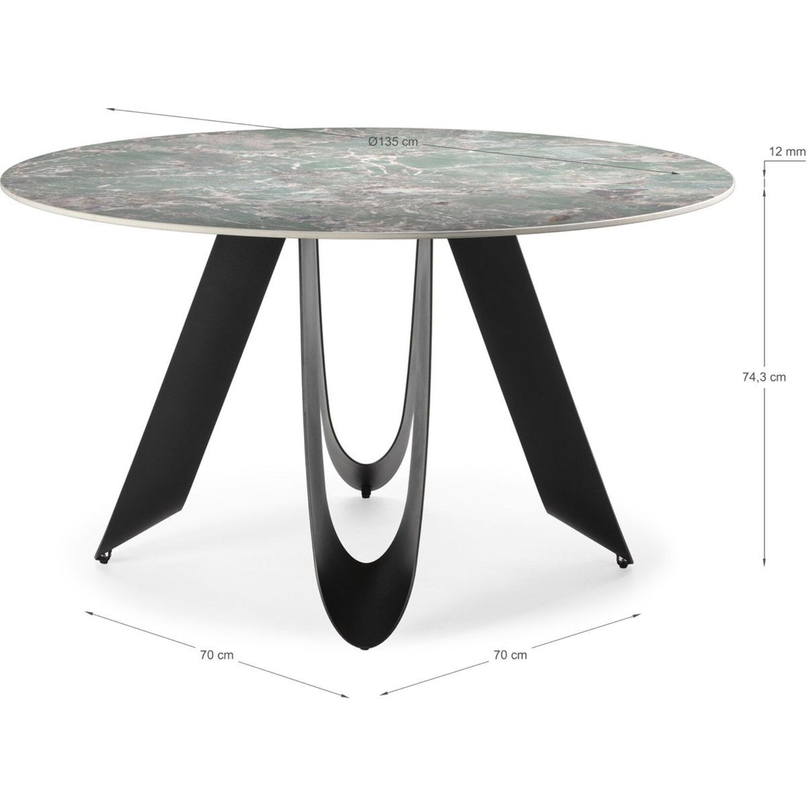 Table à manger ronde céramique 4 à 6 pers. - ORSO