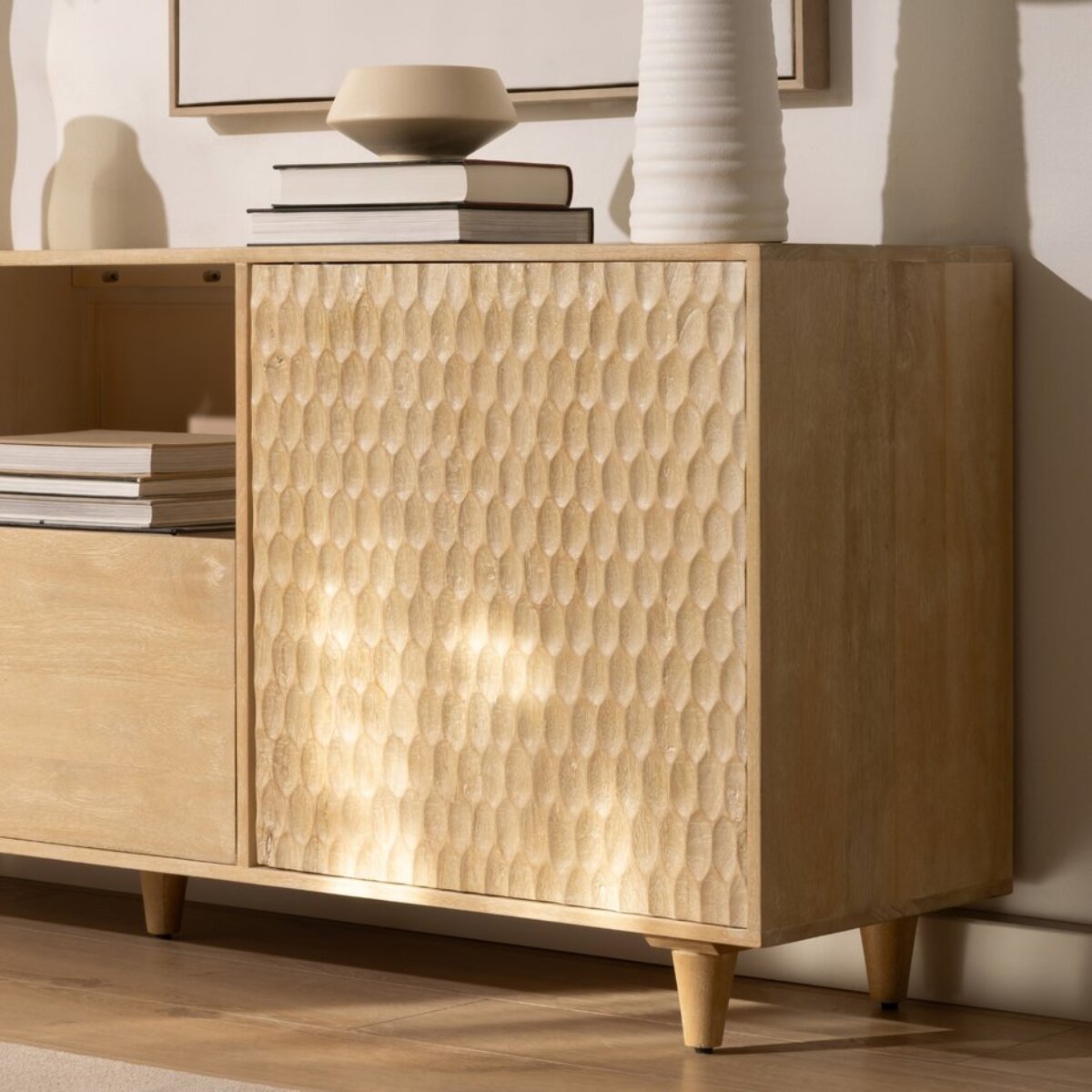 Buffet Scale -bois massif de mangue-couleur arabica 180 x 70 x 40 cm