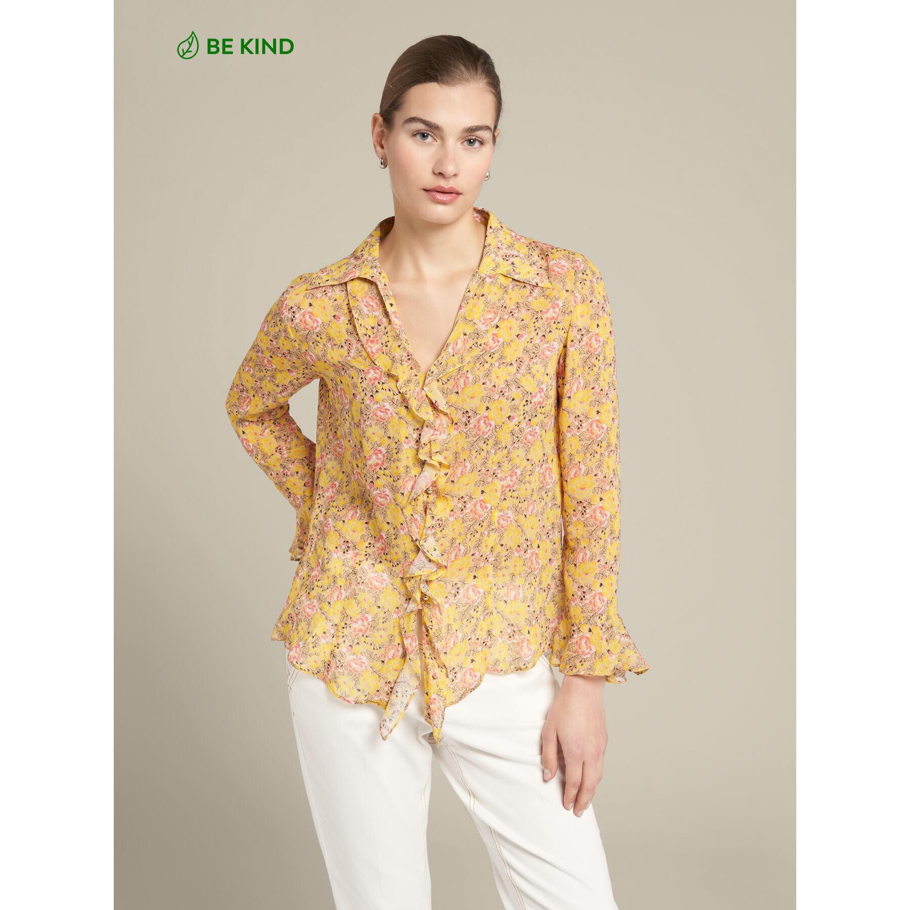 Elena Mirò - Camicia stampata in eco-viscosa - Giallo