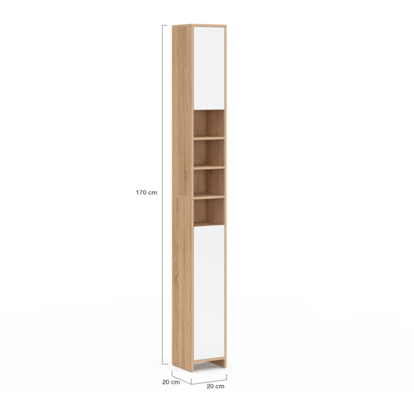 Colonne salle de bain Tom 2 portes 4 niches