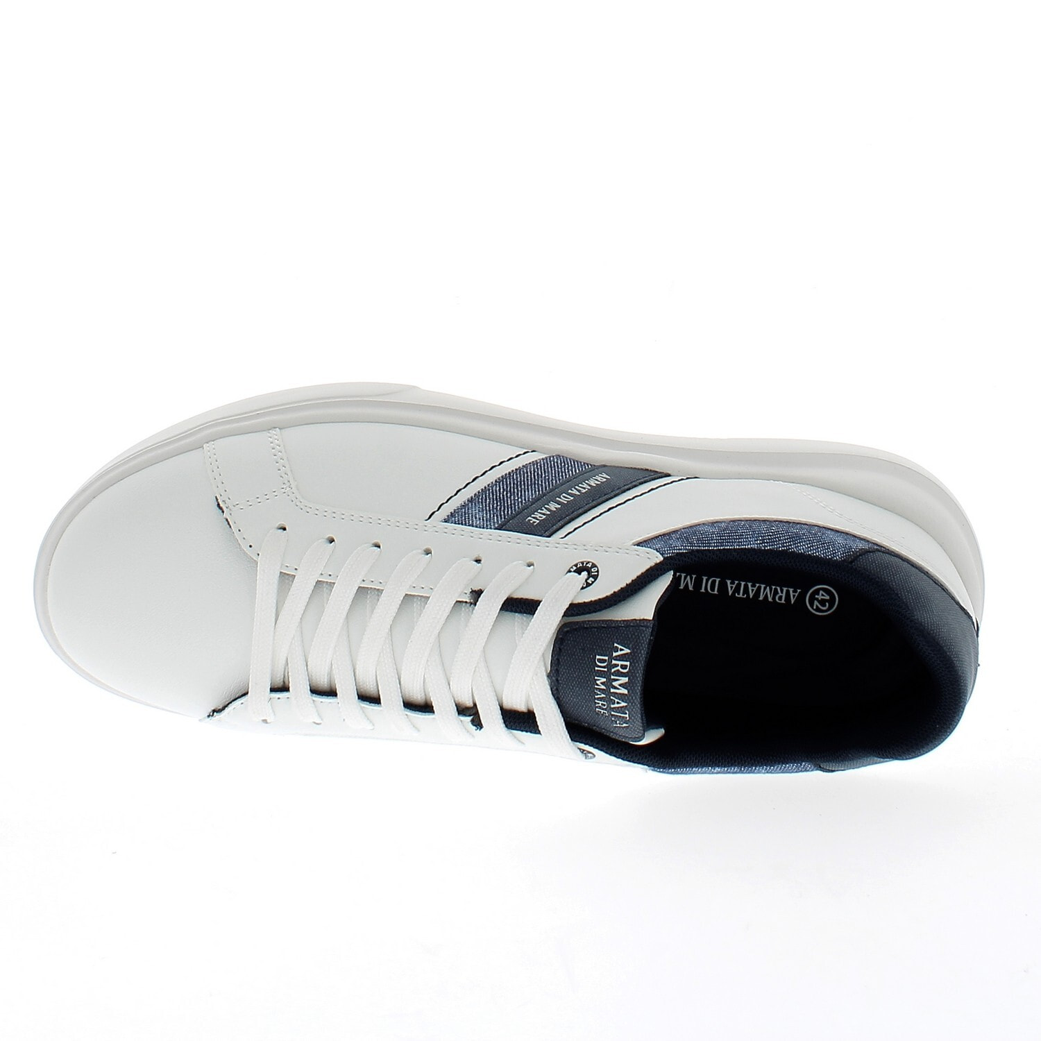 Armata di Mare Scarpe Uomo Court Sneakers Stringate con Soletta Rimovibile in Memory Foam AMU 1D935 Off White