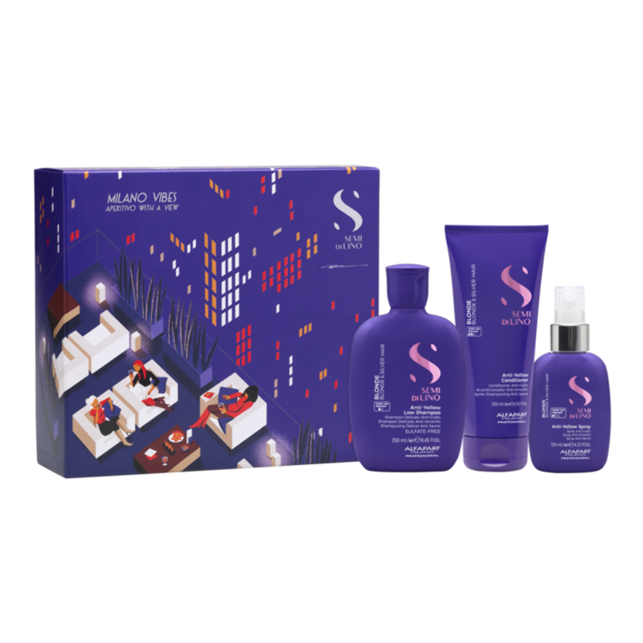 ALFAPARF MILANO Set Holiday Semi Di Lino Blonde Sh 250ml + Conditioner 200ml + Spray 125ml
