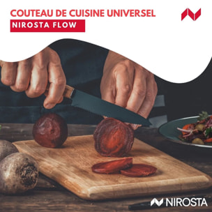 Couteau de cuisine lame crantée 24 cm Nirosta Flow