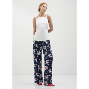 Pantalone lungo in simil satin