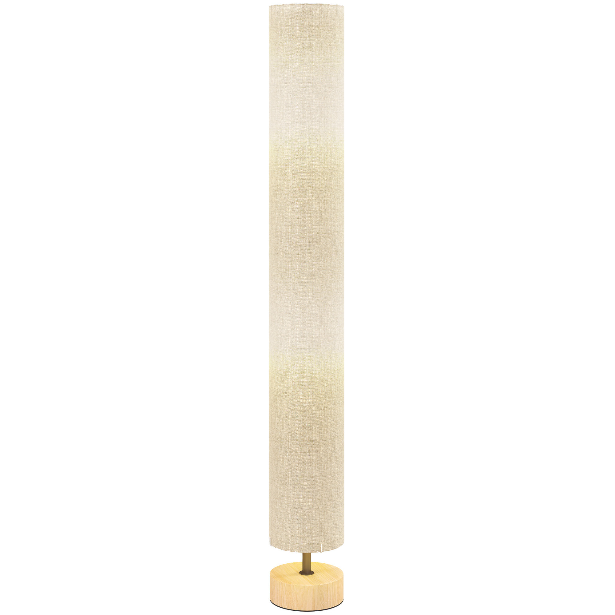 Lámpara de Pie Moderna Lámpara de Salón con Casquillo Máx. 40 W E27 Pantalla de Lino y Marco de Metal para Dormitorio Ø15x120 cm Gris