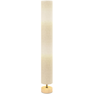 Lámpara de Pie Moderna Lámpara de Salón con Casquillo Máx. 40 W E27 Pantalla de Lino y Marco de Metal para Dormitorio Ø15x120 cm Gris