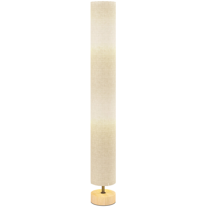 Lámpara de Pie Moderna Lámpara de Salón con Casquillo Máx. 40 W E27 Pantalla de Lino y Marco de Metal para Dormitorio Ø15x120 cm Gris