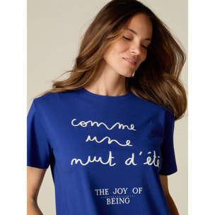 Oltre - T-shirt con stampa lettering - Blu