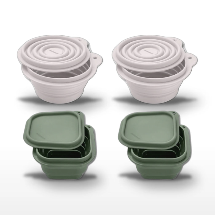 Lot de 4 boîtes de rangement pliable avec 4 ustensiles de cuisine Fackelmann Storage
