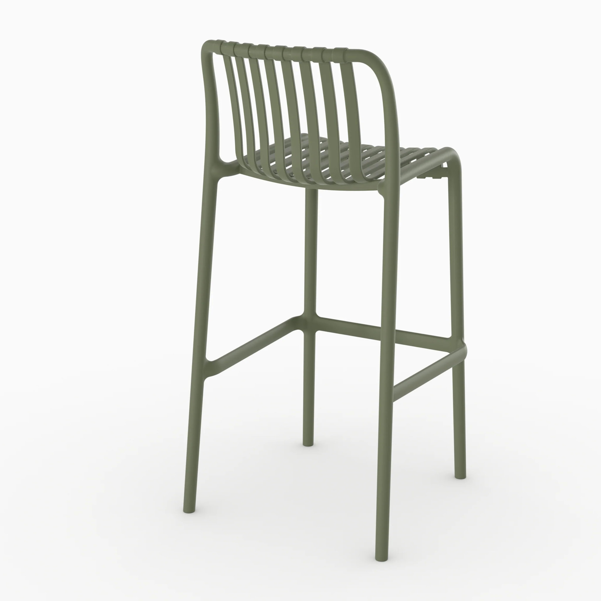 Lot de 2 chaises de bar de jardin 76 cm en plastique vert kaki - Duli