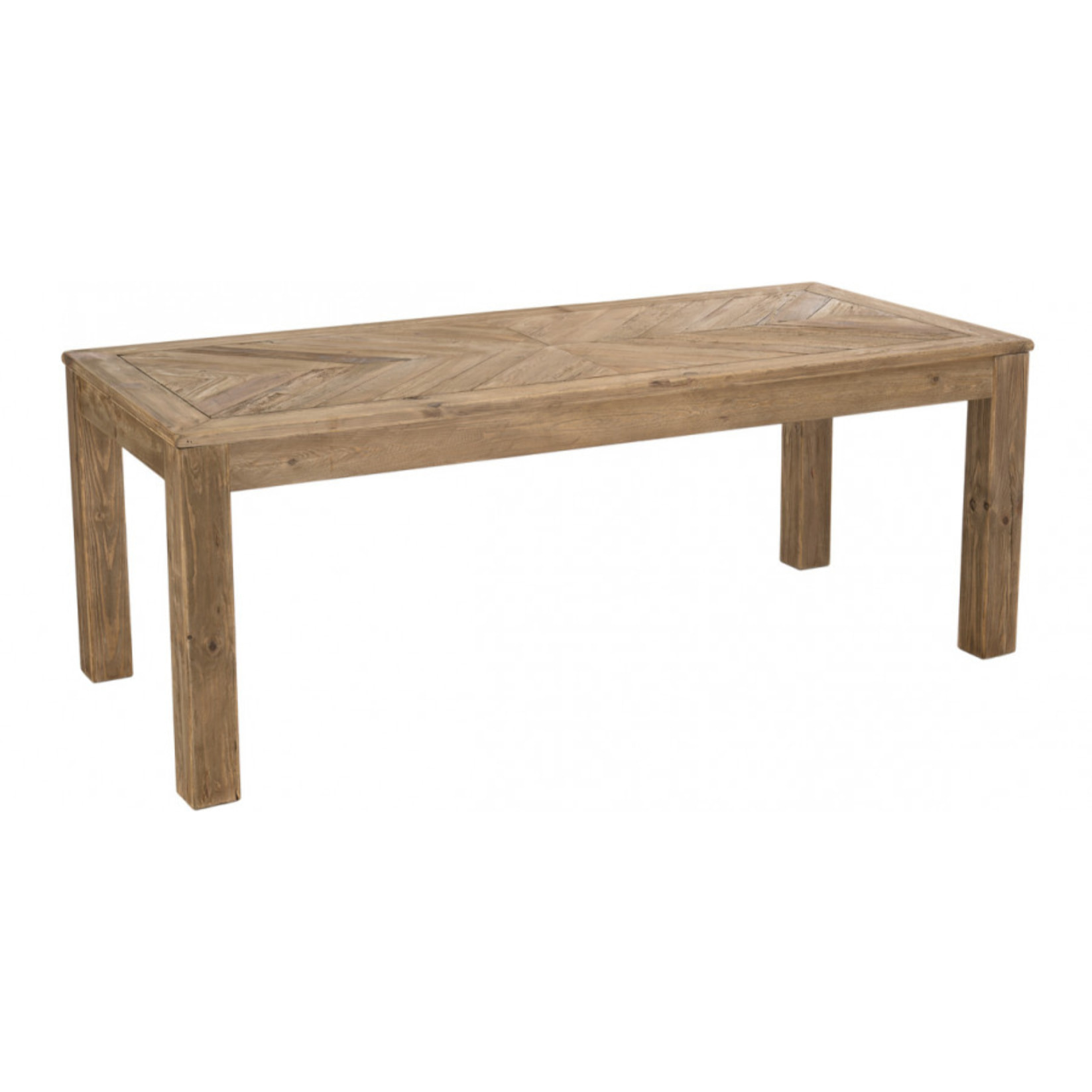 ANDRIAN - Table à manger rectangulaire marron 200x90cm bois Pin recyclé