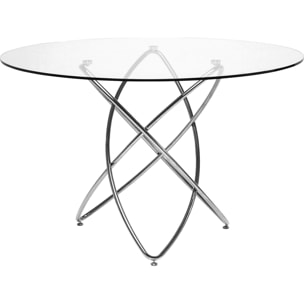 Table Molekular 120cm argentée Kare Design