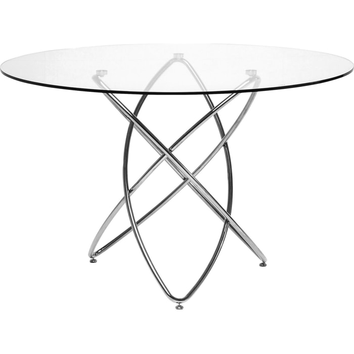 Table Molekular 120cm argentée Kare Design