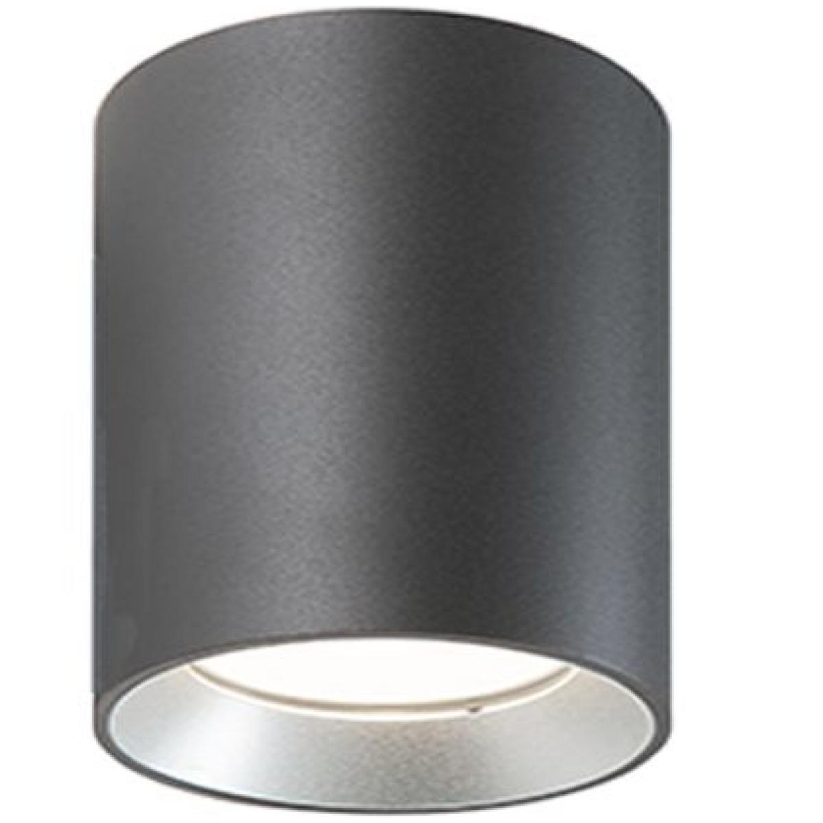 Show - Plafoniera Cilindrica Da Soffitto A Led 40W A Luce Calda Colore Grigio