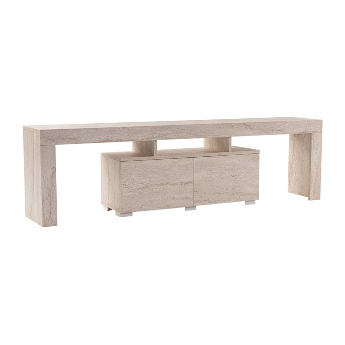 Mobile porta TV Andarna, Credenza da soggiorno, Armadio basso per TV, Base parete attrezzata, 180x31 h50 cm, Beige