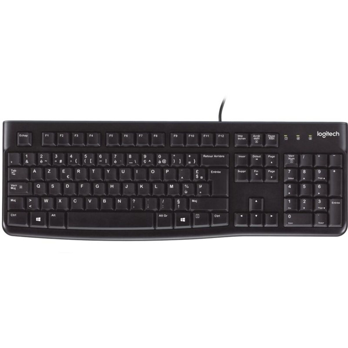 Clavier filaire LOGITECH K120 USB touches silencieuses