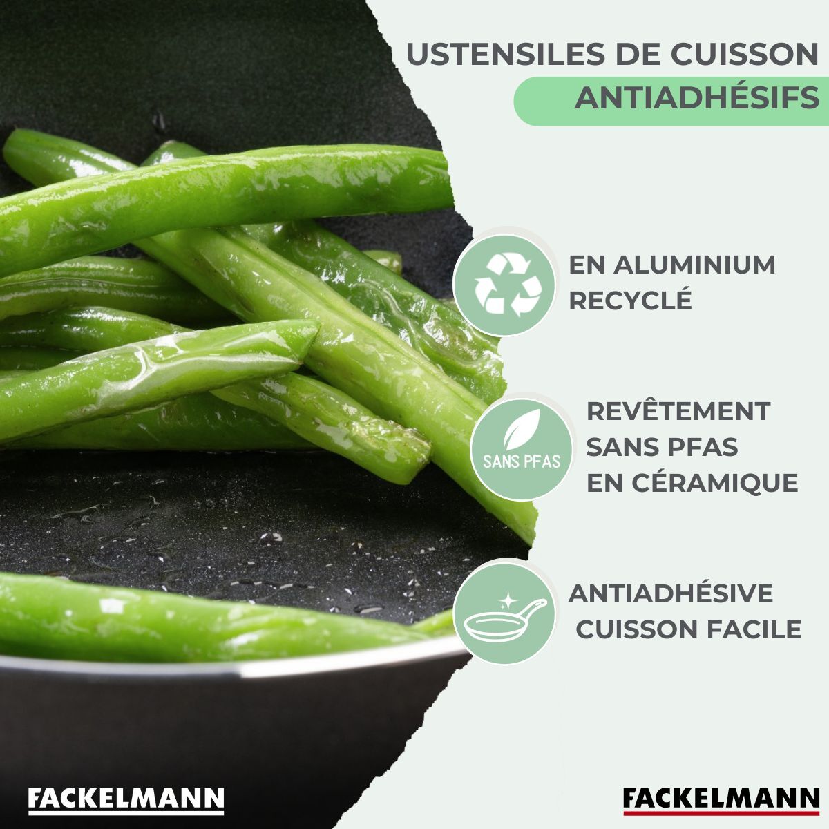 Ensemble de 3 poêles et 3 casseroles Fackelmann Brandao