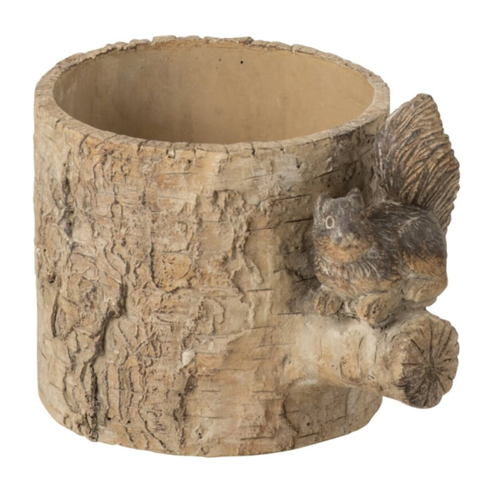 J-Line Cache-pot écureuil - ciment - beige/marron - extra small