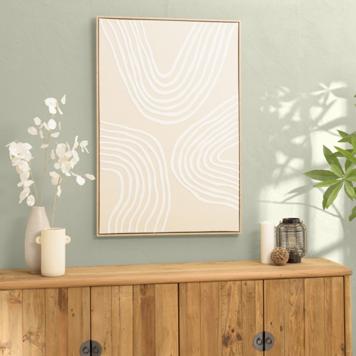 HOMER - Décoration murale A - 83x123cm lignes abstraites, cadre naturel