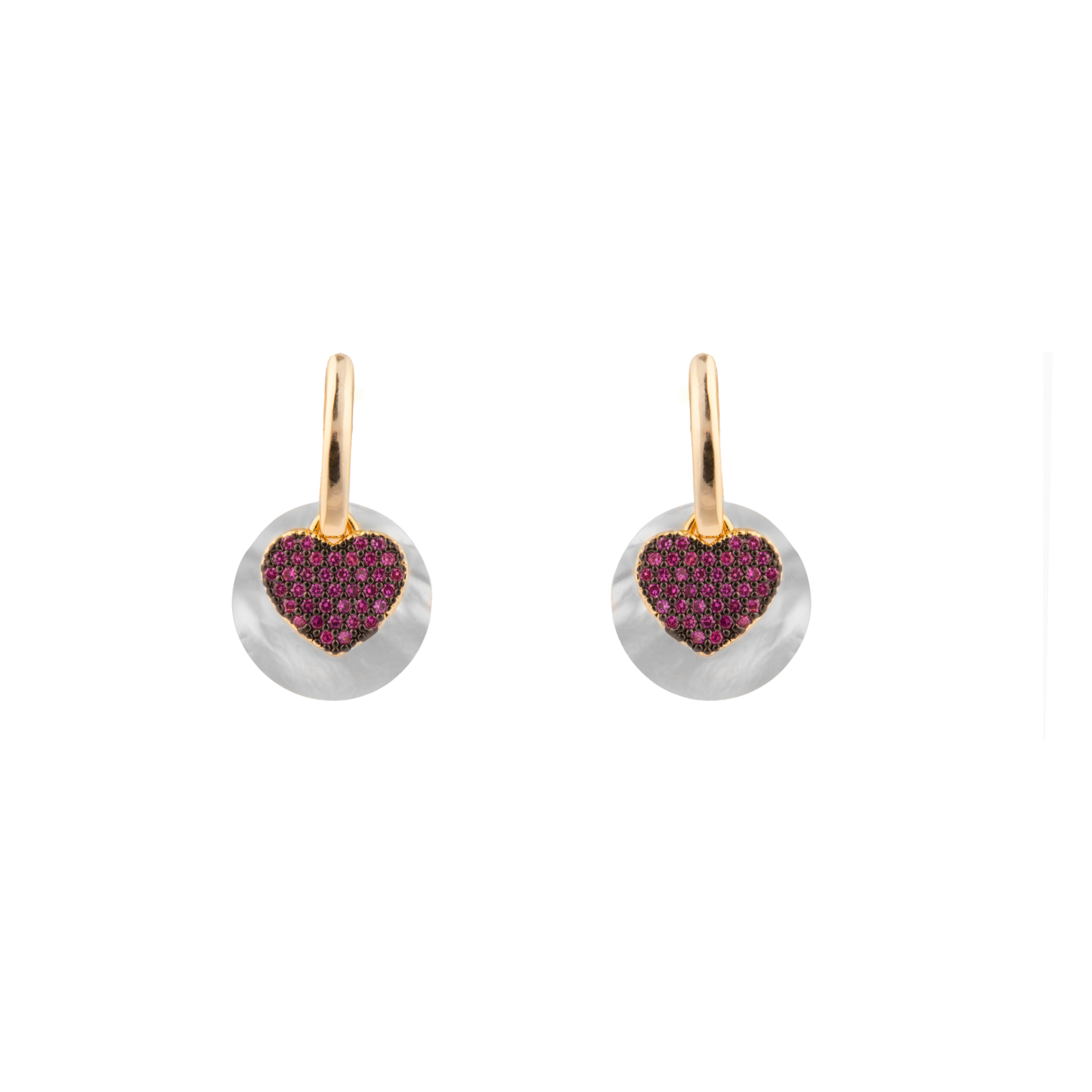 Pendientes Heart acabado oro amarillo 18k