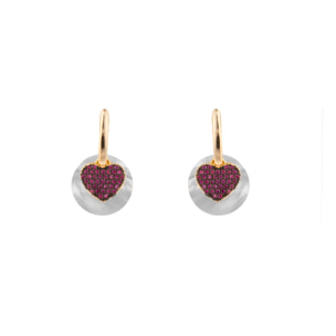 Pendientes Heart acabado oro amarillo 18k