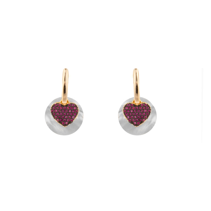 Pendientes Heart acabado oro amarillo 18k
