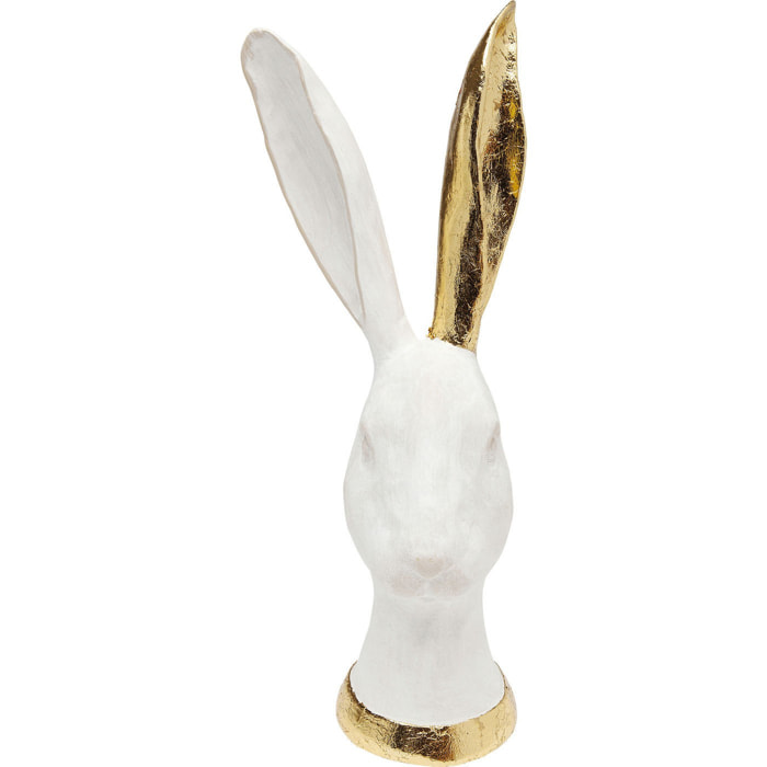 Déco tête de lapin blanc et doré 30cm Kare Design