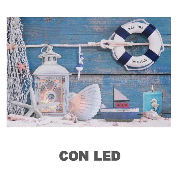 Quadro "mare" con led cm60x2,3x40