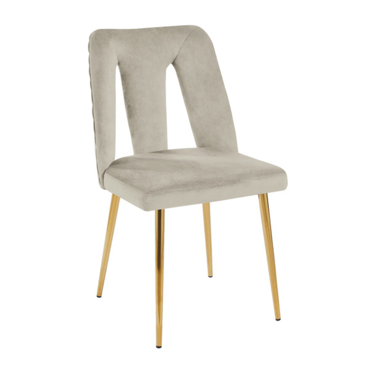 Sedia Imbottita in Effetto Velluto con Schienale Aperto e Gambe Oro, Design Moderno ed Elegante per Sala da Pranzo, Cucina, Soggiorno, Studio e Ufficio