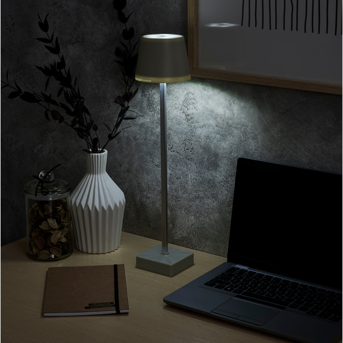 Lampe De Table Rechargeable Usb Taupe H45cm