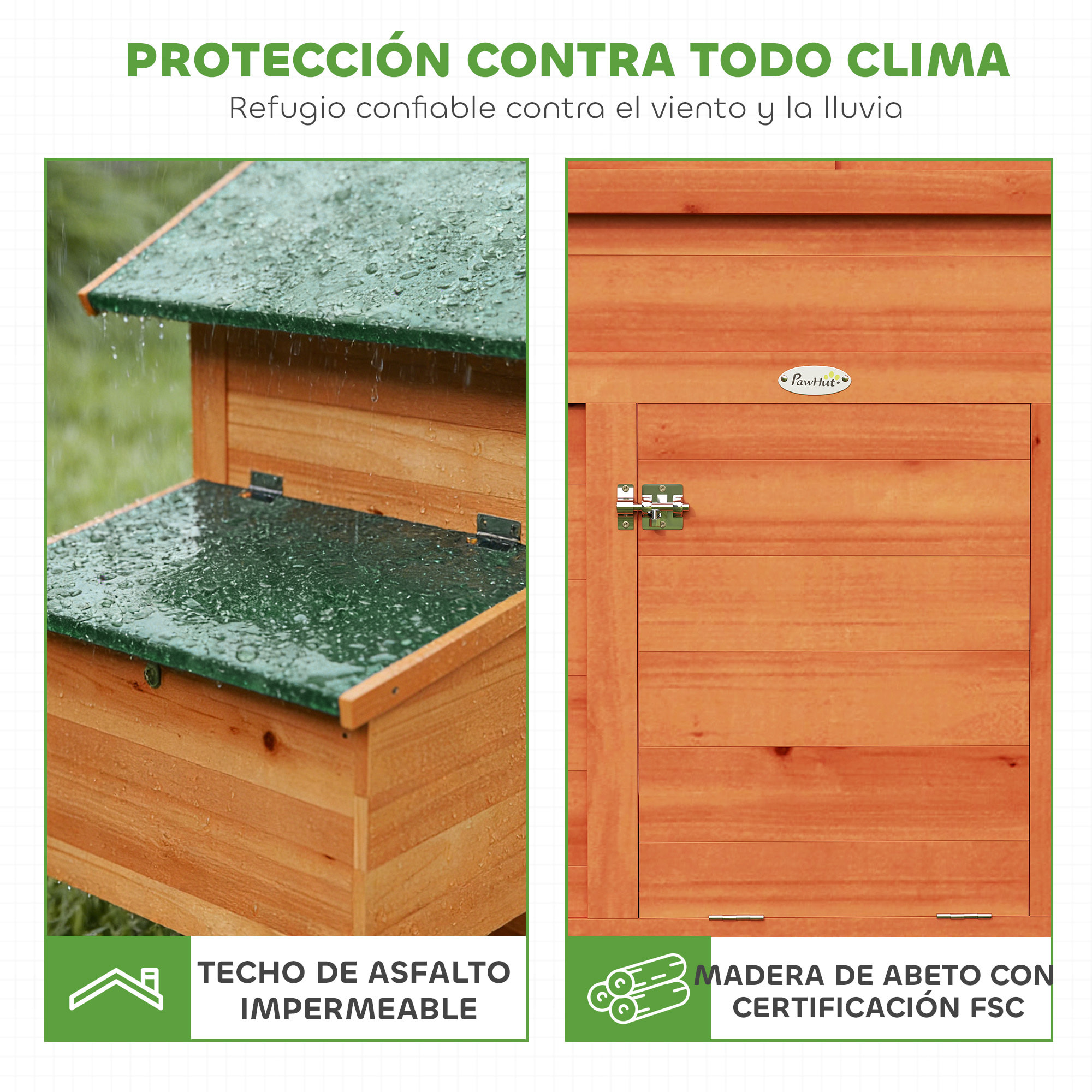Gallinero para Exterior de Madera, 113,5x67,5x95,5 cm, Gallinero con Nido, Bandeja Extraíble, Techo Impermeable, Ventana Deslizante, Rampa, Perchas, Jaula para 2 Gallinas o Conejos, Naranja
