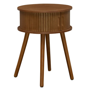 Table de chevet Nysos ronde 40x40cm marron