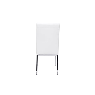 Chaises design blanc et acier chromé (lot de 2) SIMEA