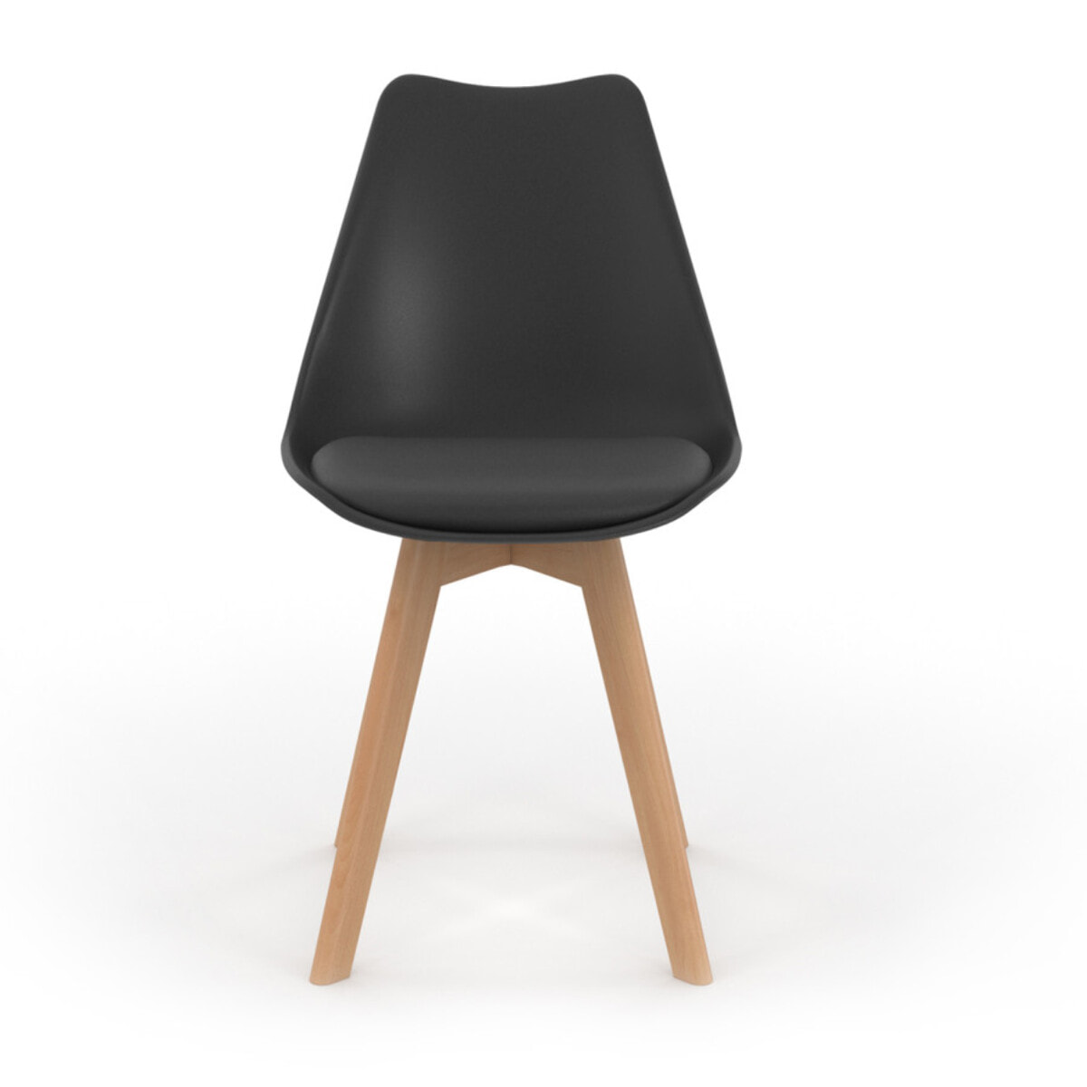 Chaises Nordia noire pieds bois - lot de 6