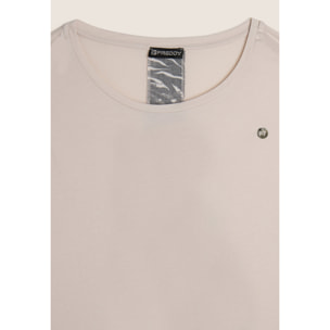 T-shirt maniche a kimono con stampa fantasia sul retro