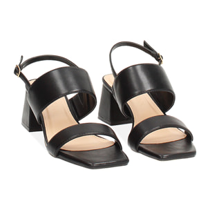 Sandali neri con tacco 5,5 cm