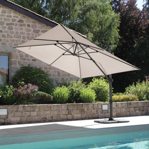 Grand parasol rectangulaire avec rotation 360° - Lin