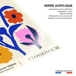 Tableau fleurs marché aux fleurs stockholm  Tableau plexiglas