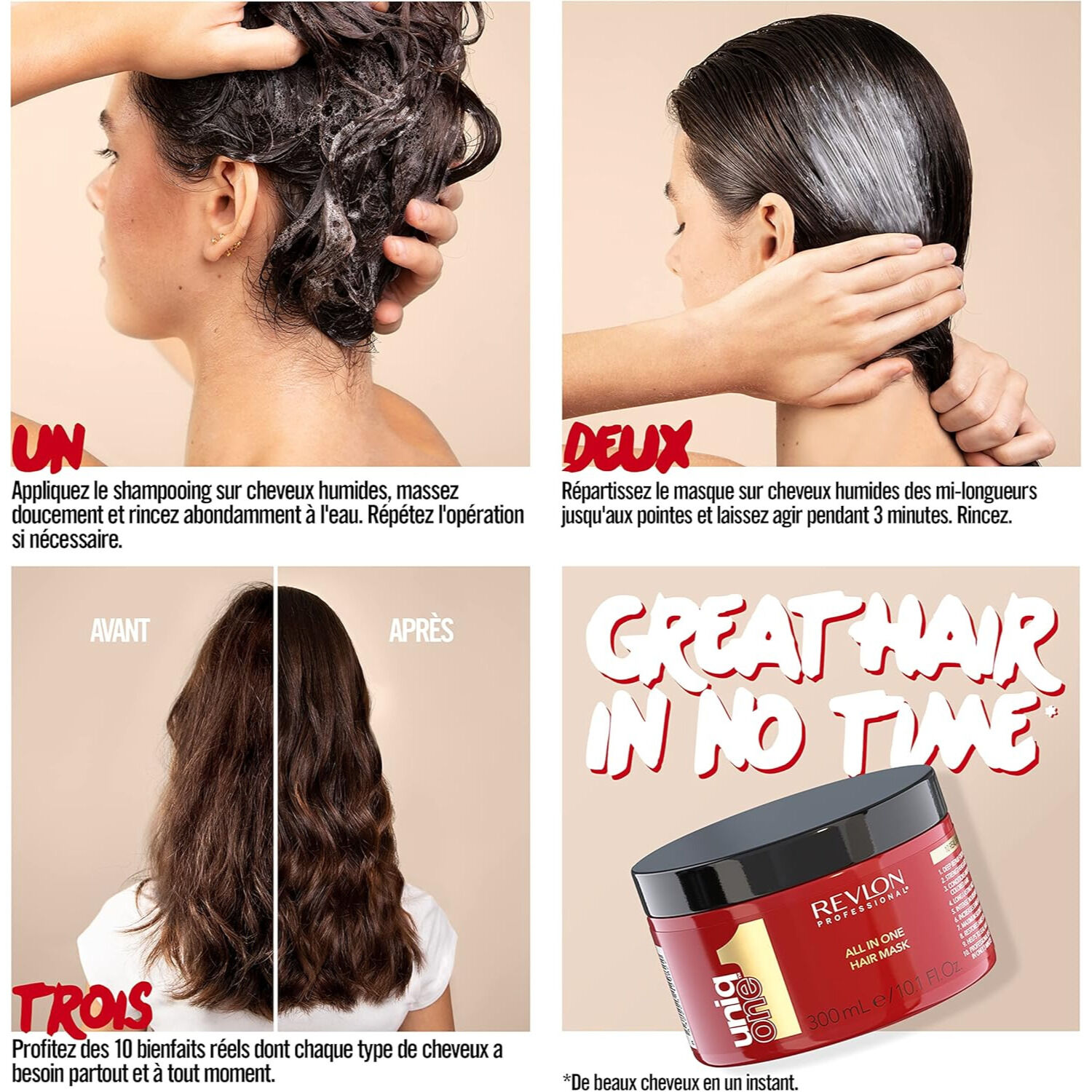 UNIQONE™ - Masque Soin Hydratant Rouge Classique 10 Bienfaits 300 ml