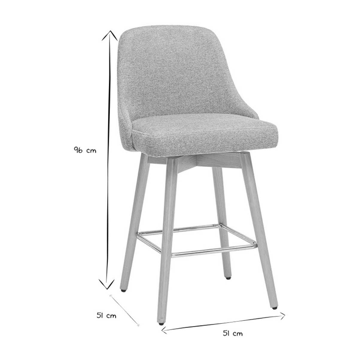 Tabourets de bar scandinaves pivotants 360° en tissu effet velours texturé terracotta et bois hêtre massif H65 cm (lot de 2) HASTA