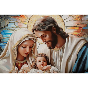 STAMPA DIPINTA SU TELA LACCATA NATIVITA' C/CORNICE CM 102X4X72