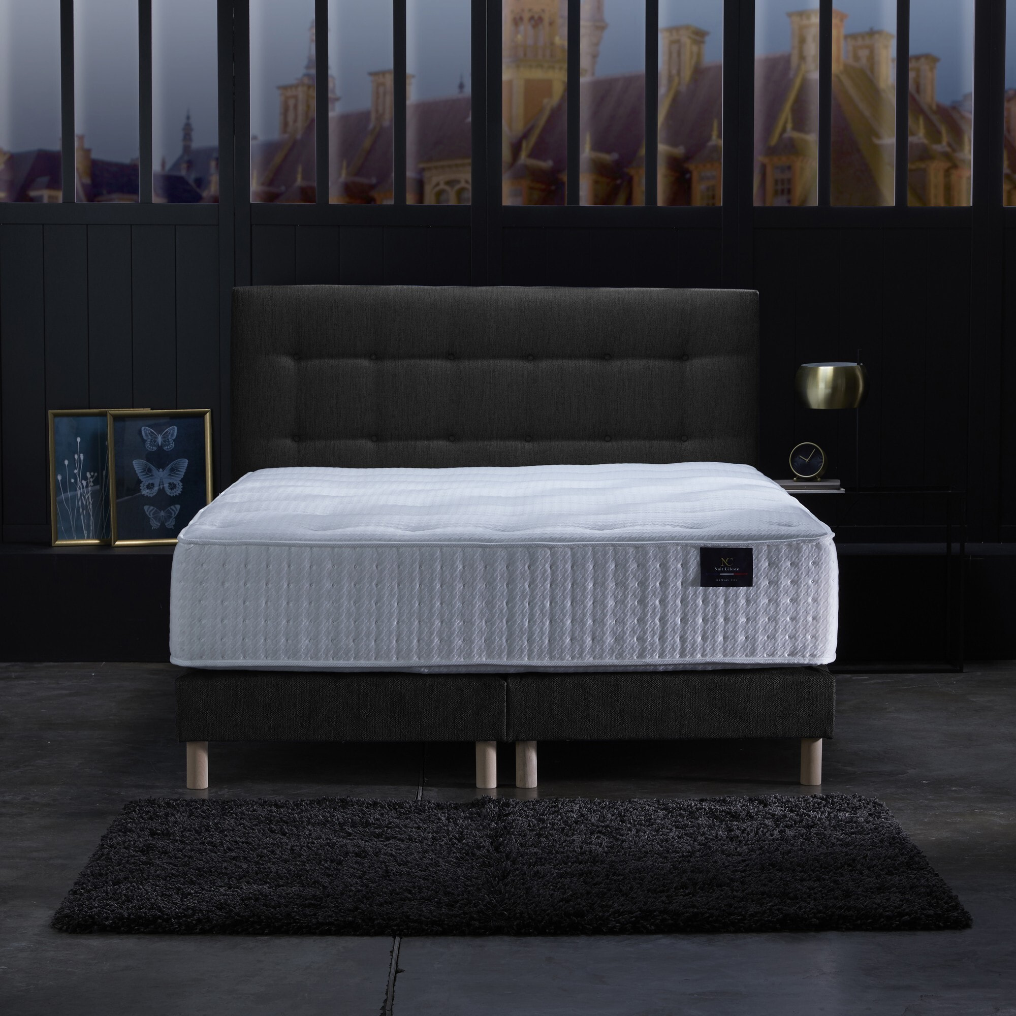 Tête de lit capitonnée CRÉPUSCULE anthracite