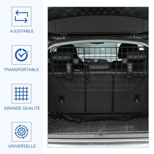 Barrière grille de séparation universelle voiture pour chien réglable 90-120L x 40H cm kit complet installation inclus noir
