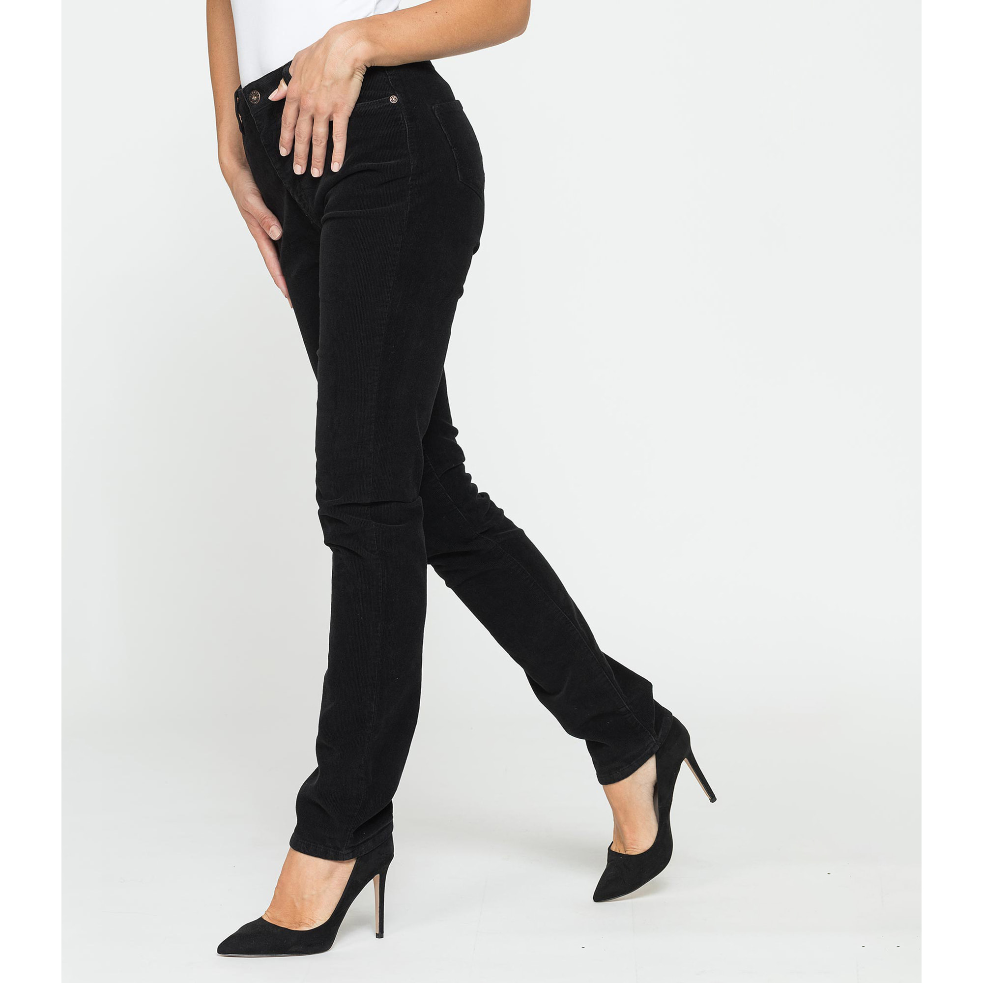 PANTALONE CINQUE TASCHE COMFORT FIT IN VELLUTO STRETCH 1000 RIGHE