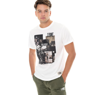 T-shirt uomo a manica corta in cotone, stampa Leone 1947 Graphics