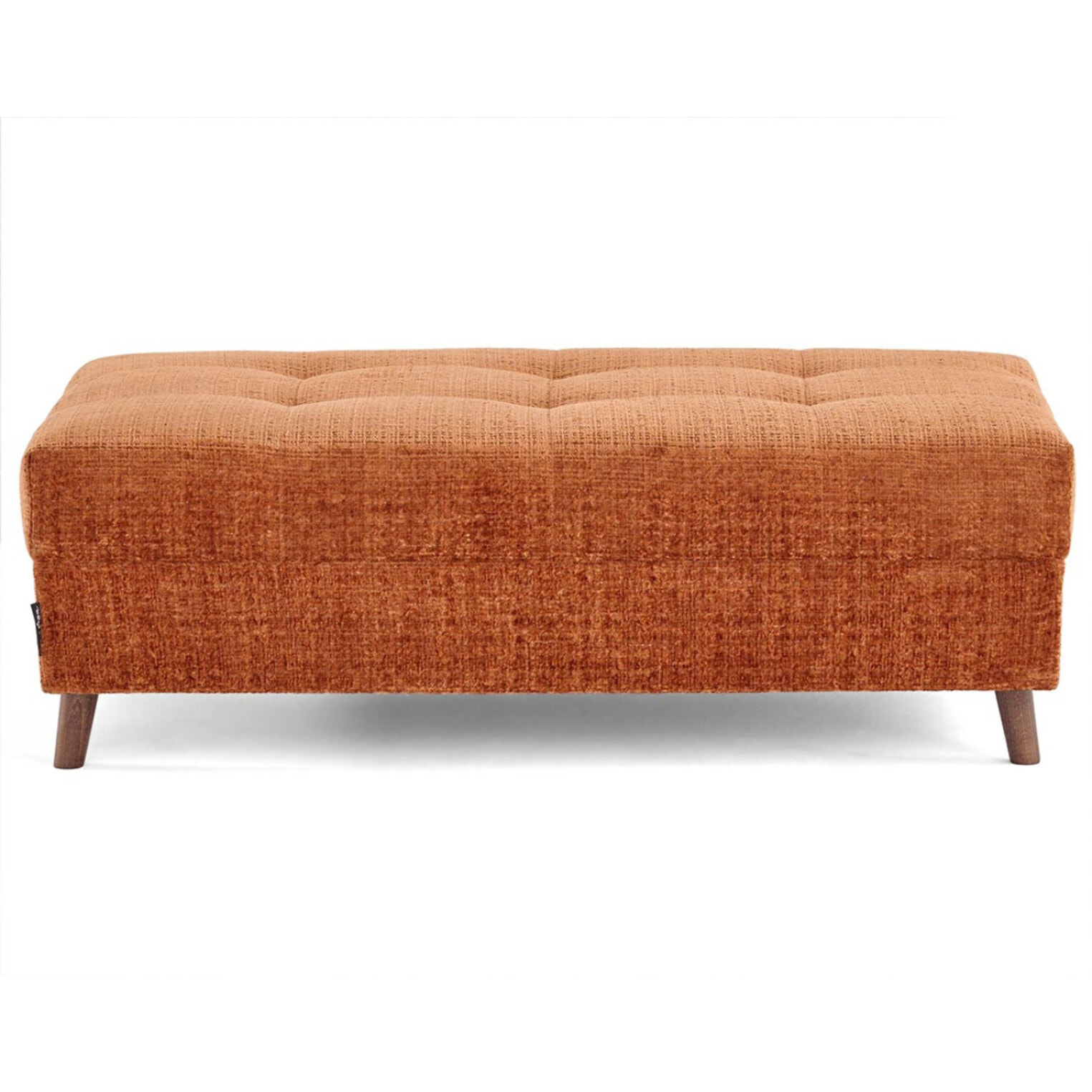 Rune - pouf en velours texturé - Rouille