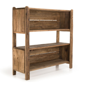 SANDY - Étagère marron 3 niveaux bois Pin recyclé
